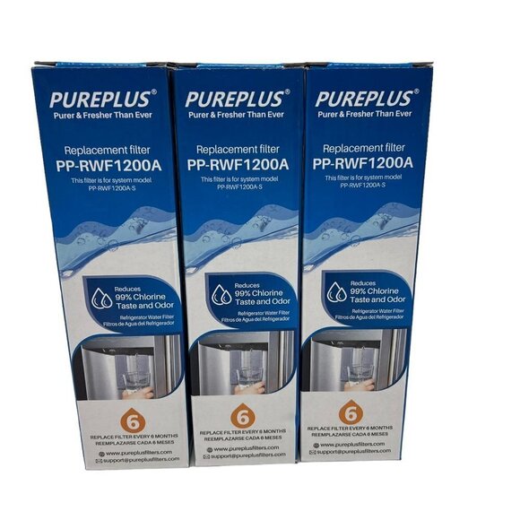 Pureplus Refrigerator Replacement Filters Lot of 3 PP-RWF1200A - Picture 1 of 6